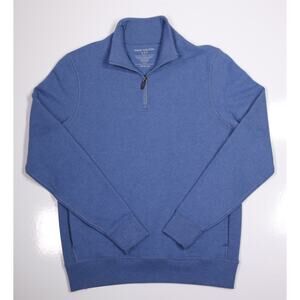 Mack Weldon Ace Blue French Terry 1/2 Half Zip Pullover Men's Small